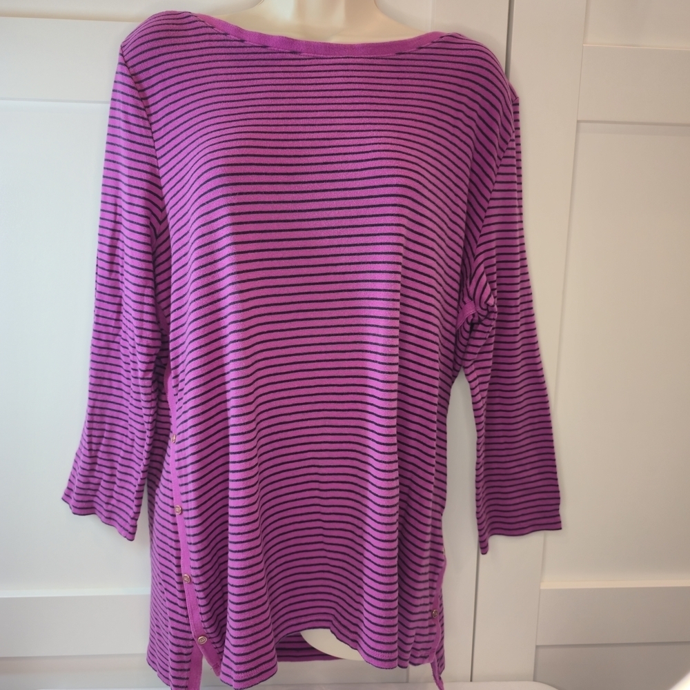 Talbots Striped Purple Women's Top